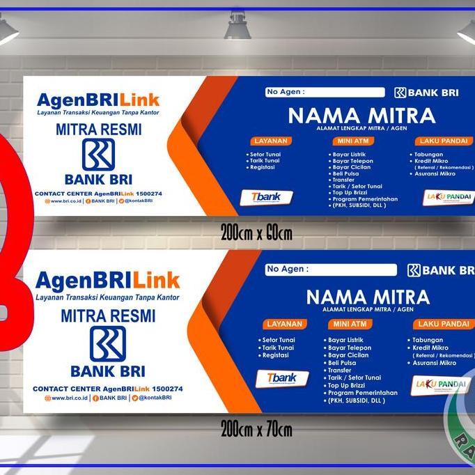 NEW SPANDUK /BANNER | AGEN BRILINK UKURAN 2M X (60CM-100CM) ORI