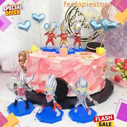 Grosir 6Pcs / Set Mainan Action Figure Ultraman Ukuran 7Cm / 1 Pc Big Head Ultraman Cute Dekorasi Hi