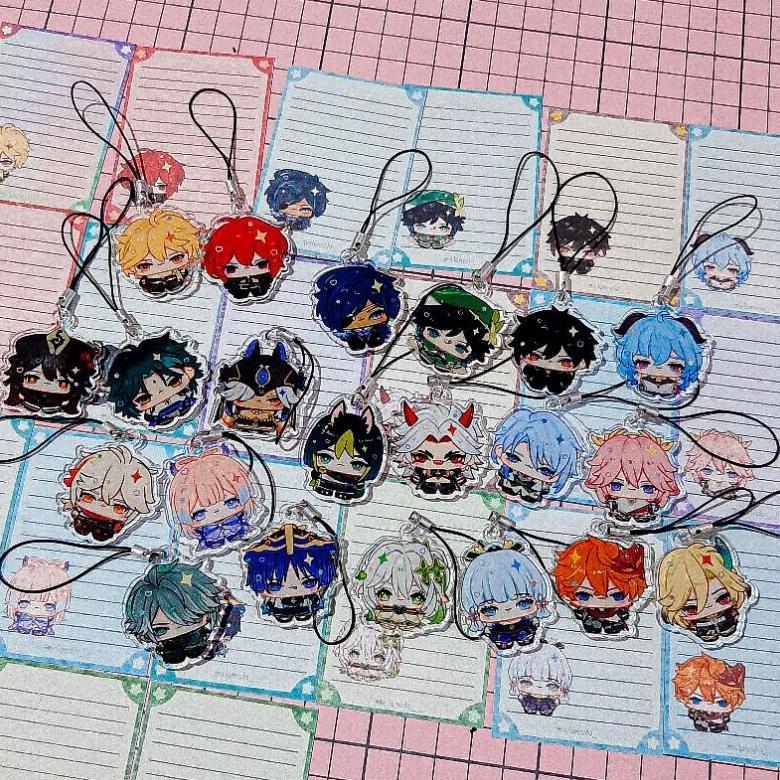 Shopping Day Hj-64 Genshin Impact Mini Keychain Phonestrap Gantungan Kunci Hp Akrilik Xiao Alhaitham