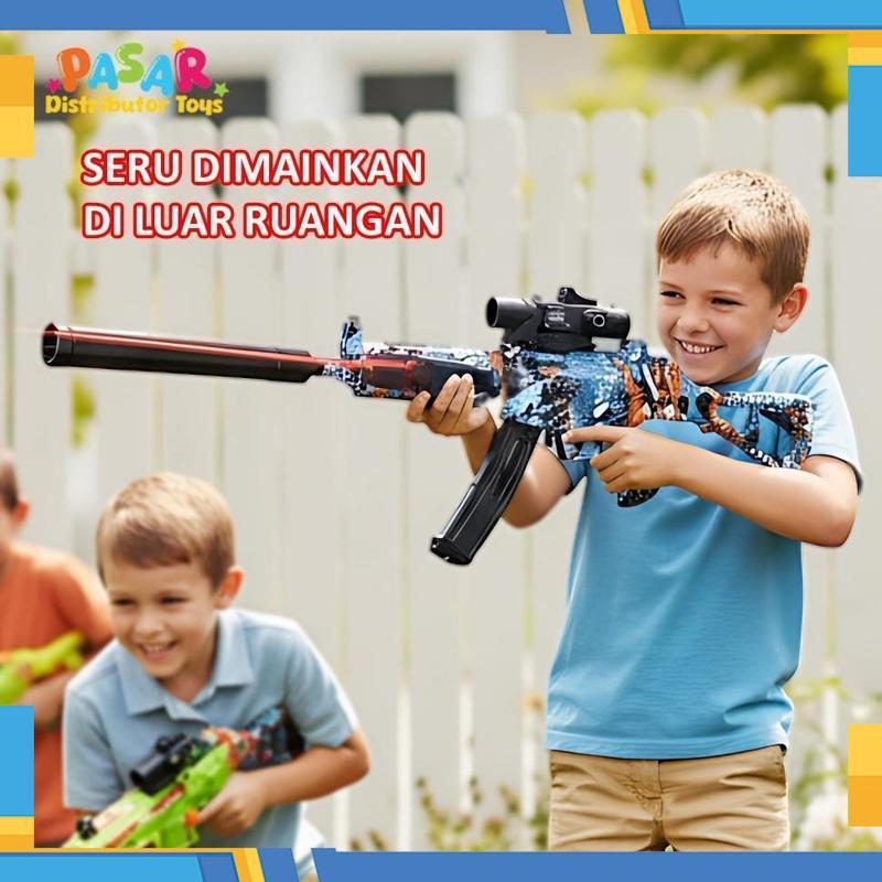 Promo Mainan Anak WH26-4 UMP45 ELECTRIC AIMED AT THE TARGET BTC-0015 Mainan Tembakan Outdoor Seru - 