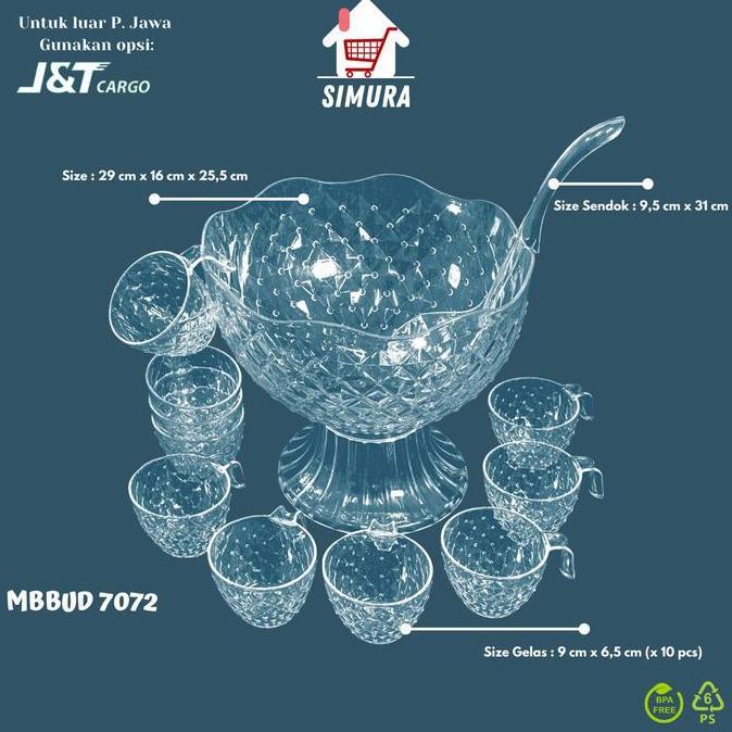 MANGKOK SET BUAH DIAMOND | MANGKOK ES | GELAS ES | SENDOK ES NATURAL ( MBBUD 7072 N ) Golden Kitchen
