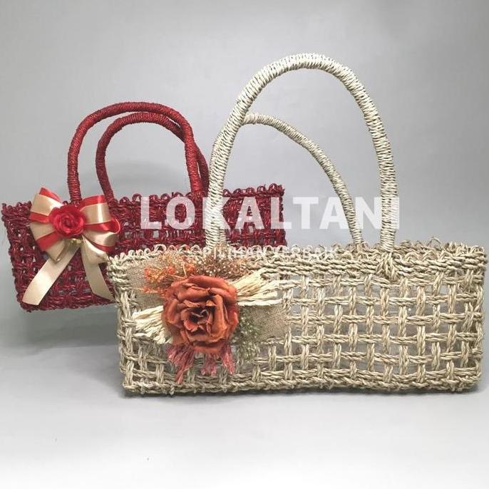 Tas Rara untuk 2 toples Kue /Tas hampers rotan/Hampers kue kering