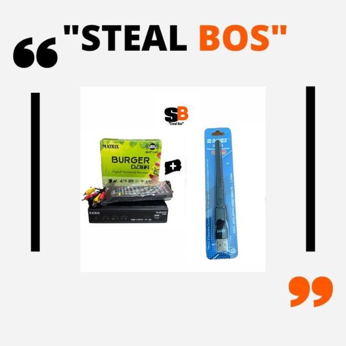 set top box DVBT2 receiver matrix burger hijau/stb matrix burger hijau