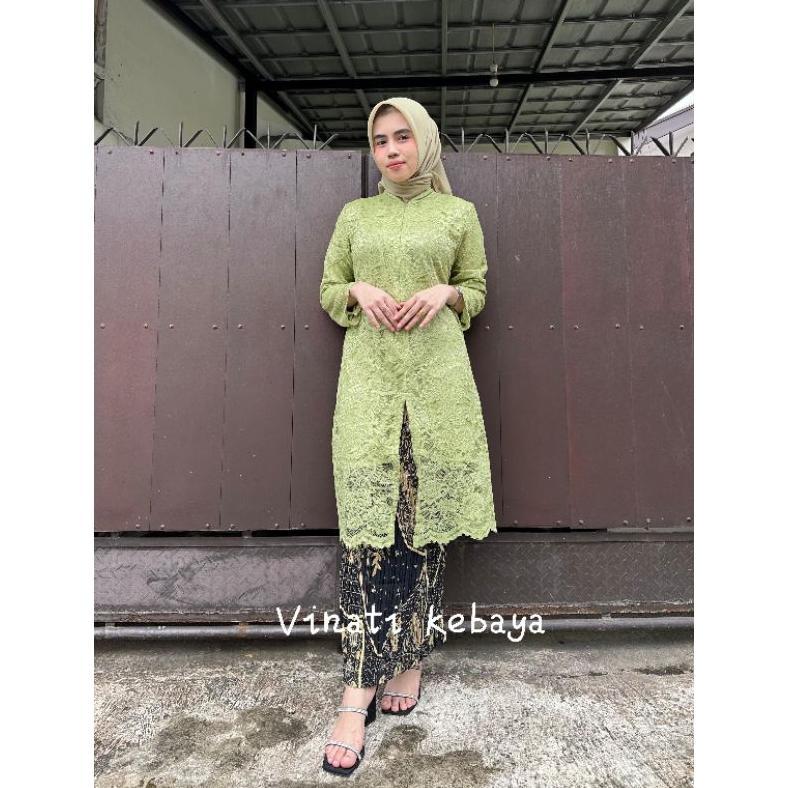 STELAN DAN ATASAN KEBAYA BROKAT TUNIK/SANGHAI/KEBAYA PESTA/KEBAYA PREMIUM