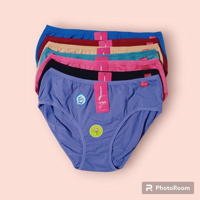 Celana Dalam Wanita Lydyly Art 1227 - Anti Bakteri, Maxi, Katun Lembut, Paket 3-12 Pcs - Cd Basic De