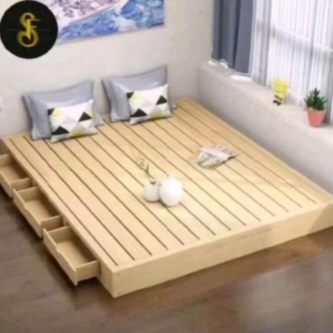 DIVAN KASUR LACI Modern Kayu Asli 120x200,140x200, 160x200, 180x200, 200x200 Kuat Kokoh Multifungsi 