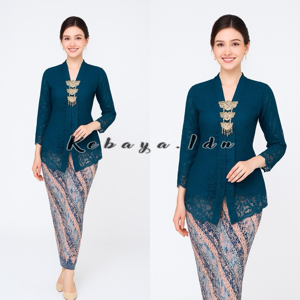 (Free Bross) Kebaya Brokat Floy Kartini - Kebaya Modern - Kebaya Wisuda - Kebaya Hitam - Kebaya Pest