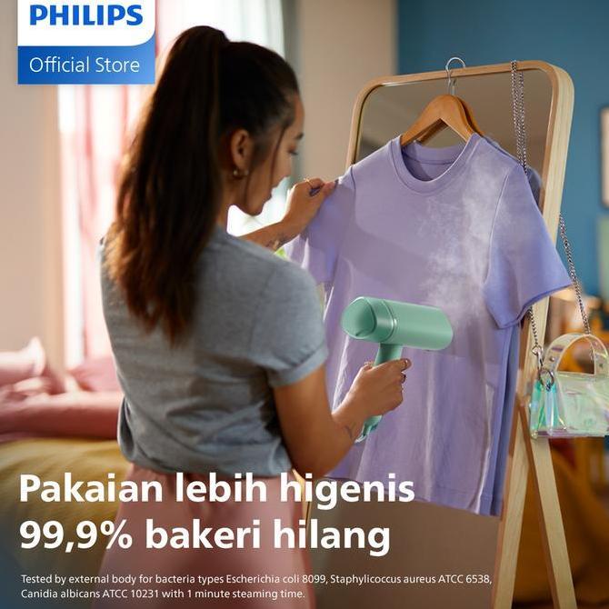 Philips Setrika Uap Handheld STH3010/70 Hijau - Setrika Uap Portable Dapat Dilipat, Setrika Uap Ring