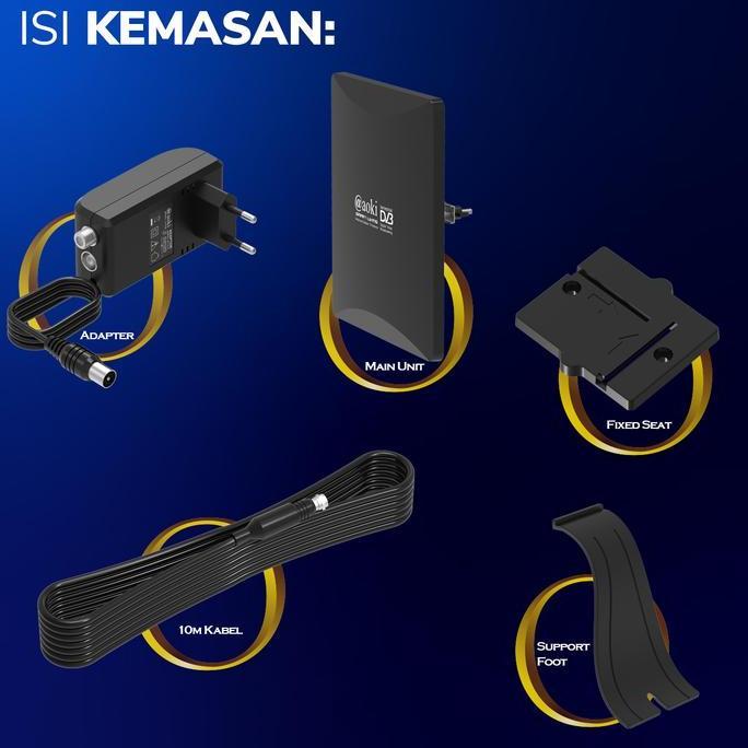 AOKI Antena 2 tv digital luar dalam indoor outdoor AT3000 Kabel