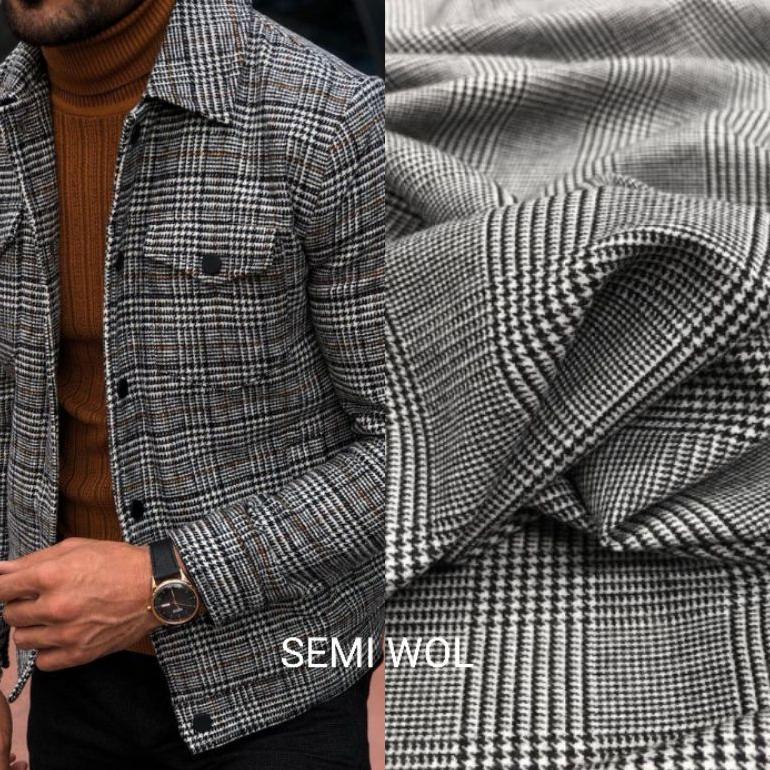 bahan kain semi wool motif / kain semi wool tebal / kain semi wool