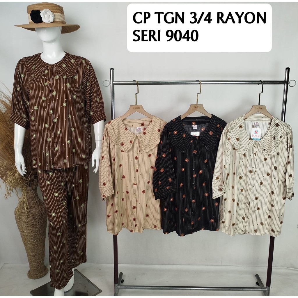 BAJU LALOK - STELAN RAYON SIE LIE CP LENGAN 3/4 | BAJU TIDUR SIE LIE