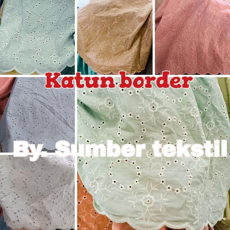 Kain katun bordir bolong full warna