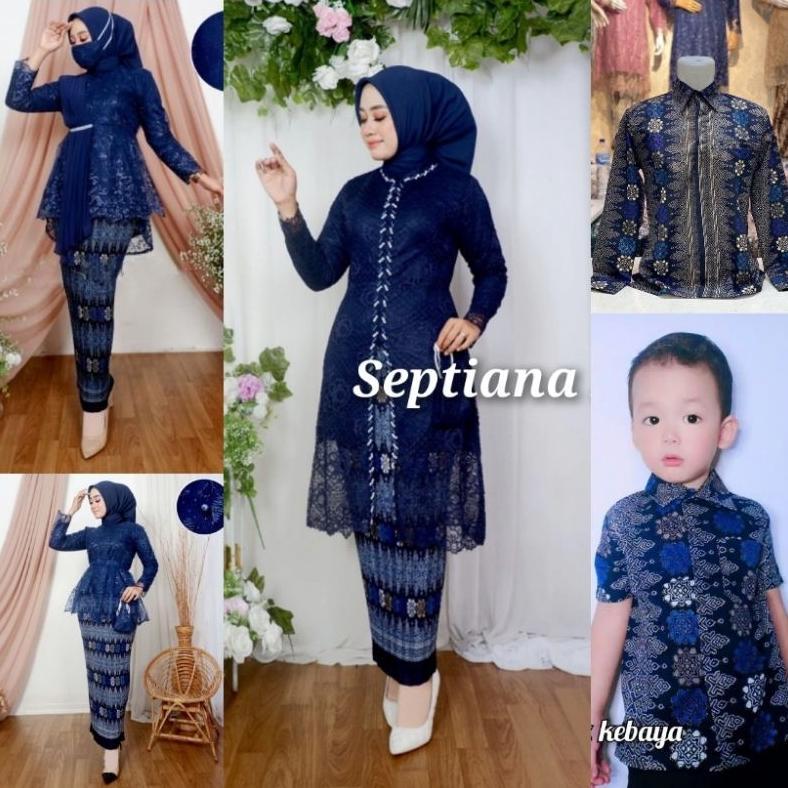 sk - baju kebaya  couple  ibu besan warna navy / kebaya modern  tunangan  couple  keluarga  / kebaya