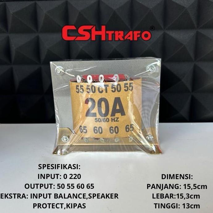 NEW Trafo Kotak CSH Premium (MURNI) 20A CT 65V 100% Tembaga Murni