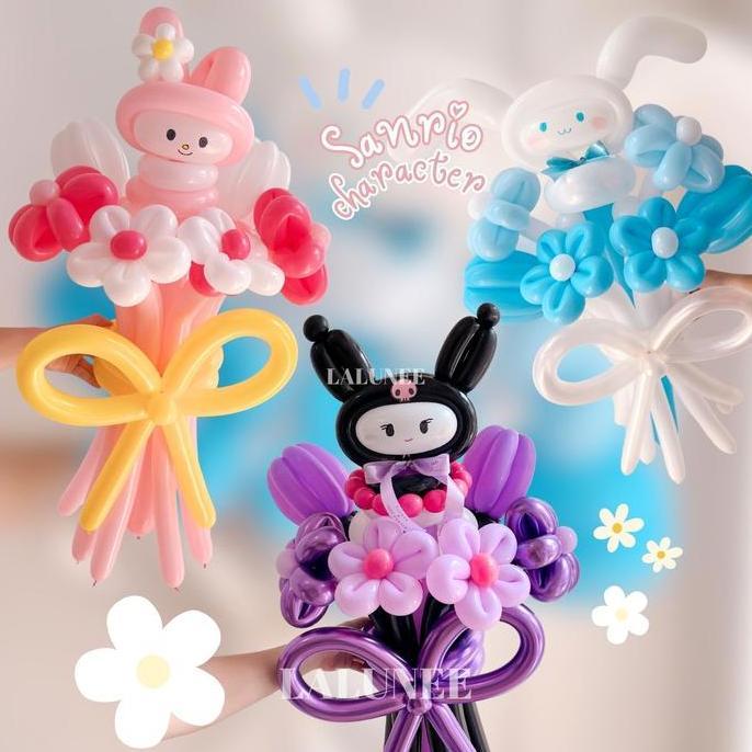 Balon Birthday Bouquet / Bunga Balon Wisuda /  Balon Karakter Ulang Tahun / Balloon Twist ANG