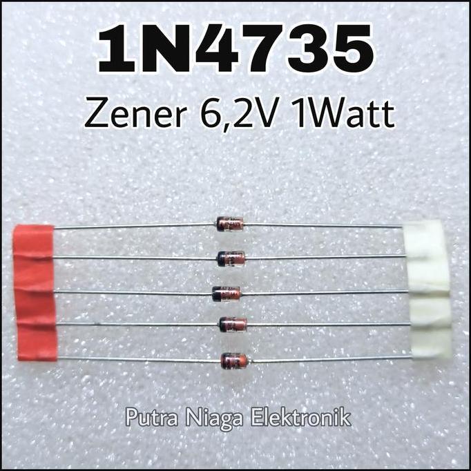 Murah (1) Zener 1N4735 1W 6.2V Dioda IN4735 1Watt 6,2V putran1a