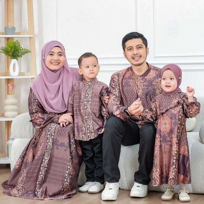 Baju Gamis Sarimbit Keluarga Lebaran 2025 Zalira Kids / Eliza Dress couple mom and kids mewah origin