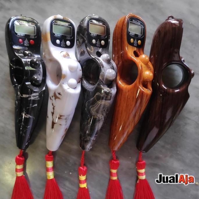 Tasbih Digital Motif Marmer Bunyi 100 + Lampu LED Premium Counter COD