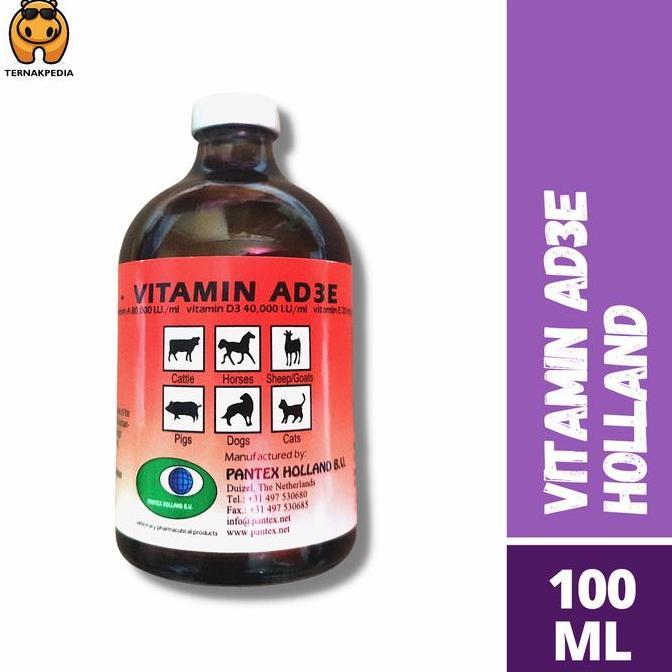 toma Vitamin AD3E Holland - Vitamin AD3E Injeksi - Pantex Holland 100ml