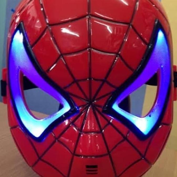 fiw Topeng Spiderman Merah Lampu - topeng spiderman