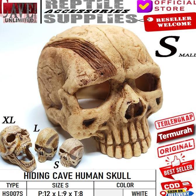 TENGKORAK KEPALA KUCING HS014 HIDING CAVE SKULL CAT REPTILE AQUARIUM