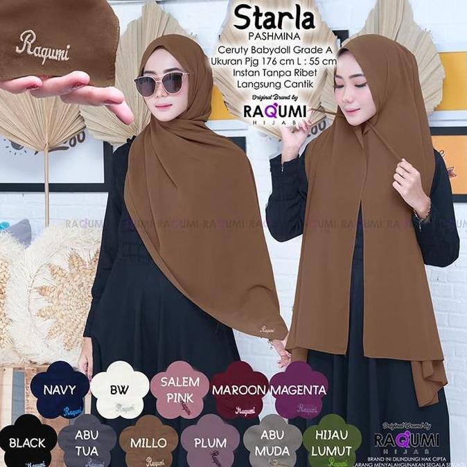 jilbab starla pashmina tali ceruty babydoll ori raqumi