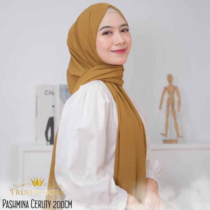 HIJAB PASHMINA CERUTY 200 CM / HIJAB PASHMINA SYAR'I CERUTY Cantik Panjang Muslim Kerudung Doll