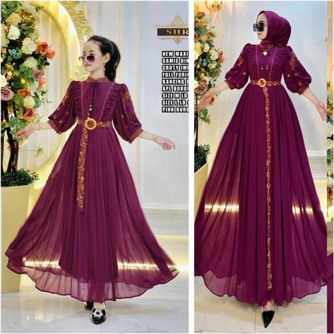 Readyori SHR maxydress couple Mom&kids bordir super cantik Terlaris