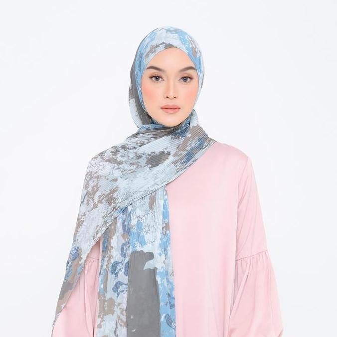 ZM - Cyril Cyan Pashmina t Plisket Jelita Indonesia Lamun Ombak