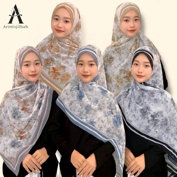 Hijab Pashmina Pattern Azalia Pashmina Motif Cantik Ceruti Soft Syal