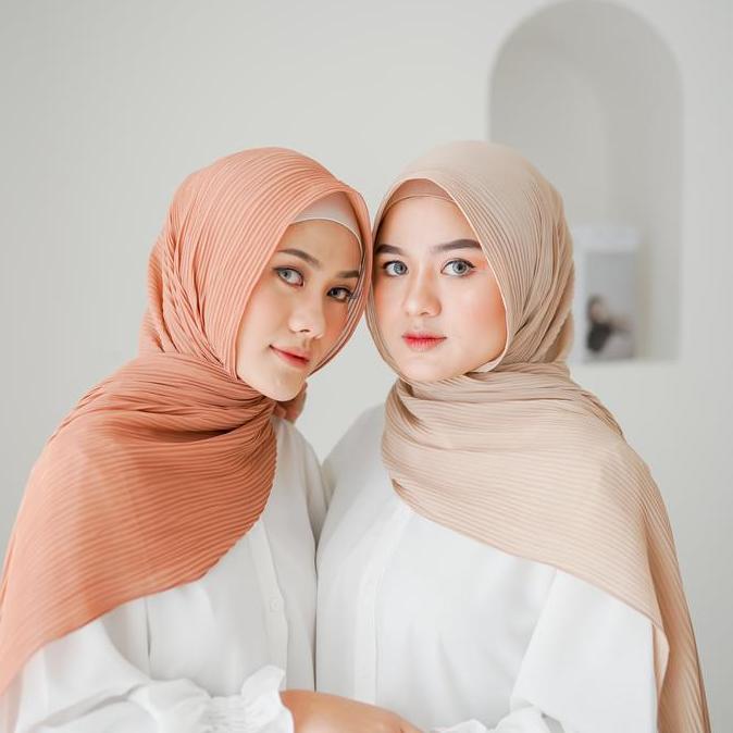 [RIFANYHIJAB] Chayra Pashmina Plisket Ceruty Babyroll Premium Wanita Crepe Jilbab Kerudung Muslim Pi
