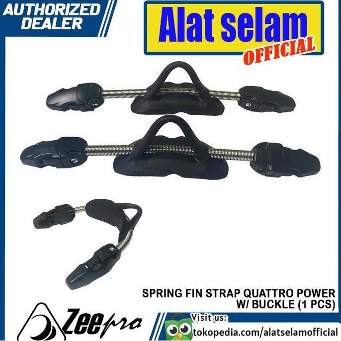 Spring Fin Strap Zeepro Quattro Power Diving Kaki Katak W/ Buckle 1pcs