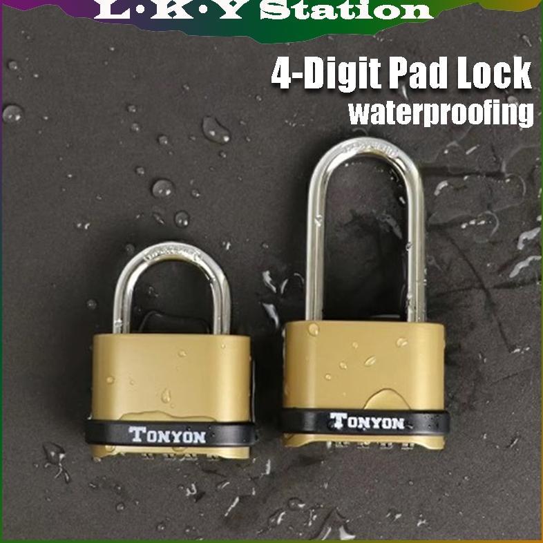 Gembok Padlock Kode Angka Kombinasi 4 Digit Anti Air Gembok Padlock Kunci untuk Pagar Rumah Anti Mal