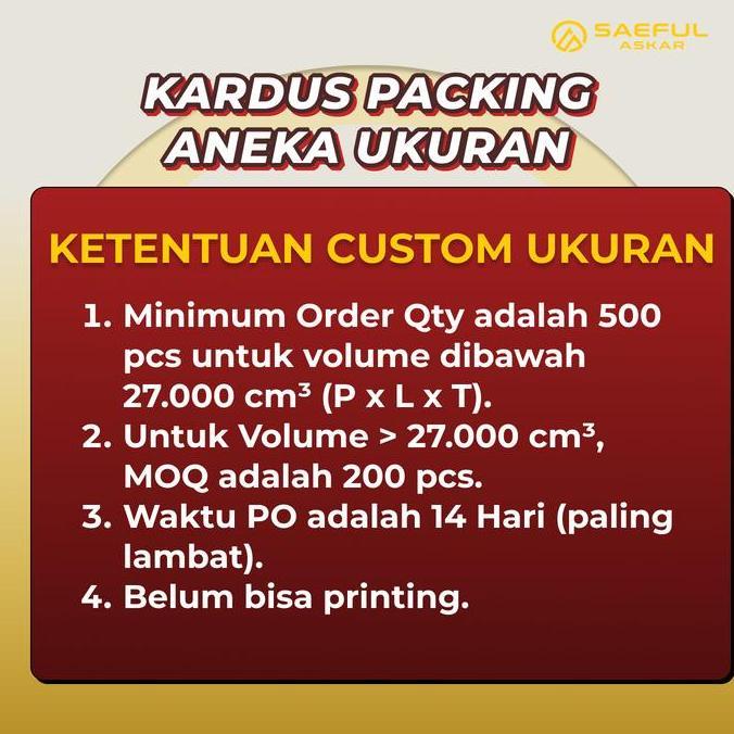 Kardus Packing 10x10x12x15x20x25