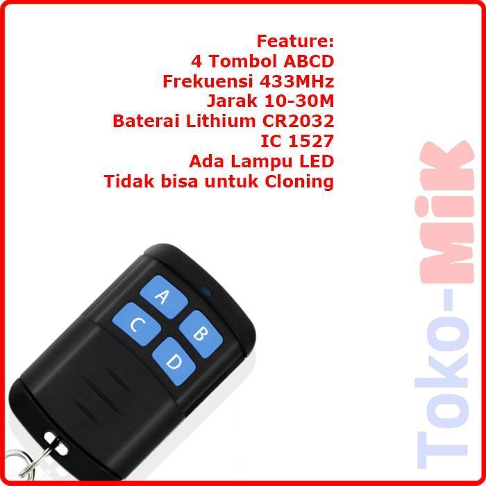 Remote Control 433 MHz 433MHz Wireless 4 Tombol 4 ch Remot