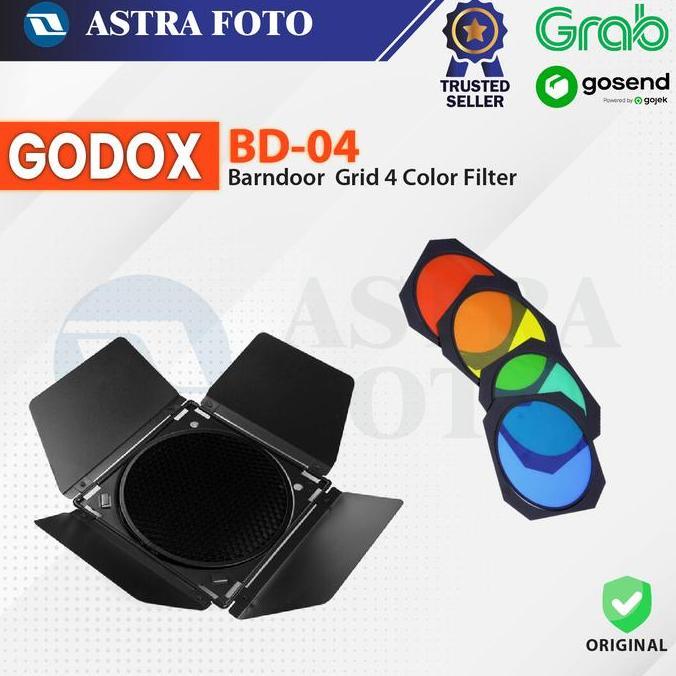 Godox BD-04 Barndoor Honeycomb Grid 4 color filter SL60w SL60 SK400