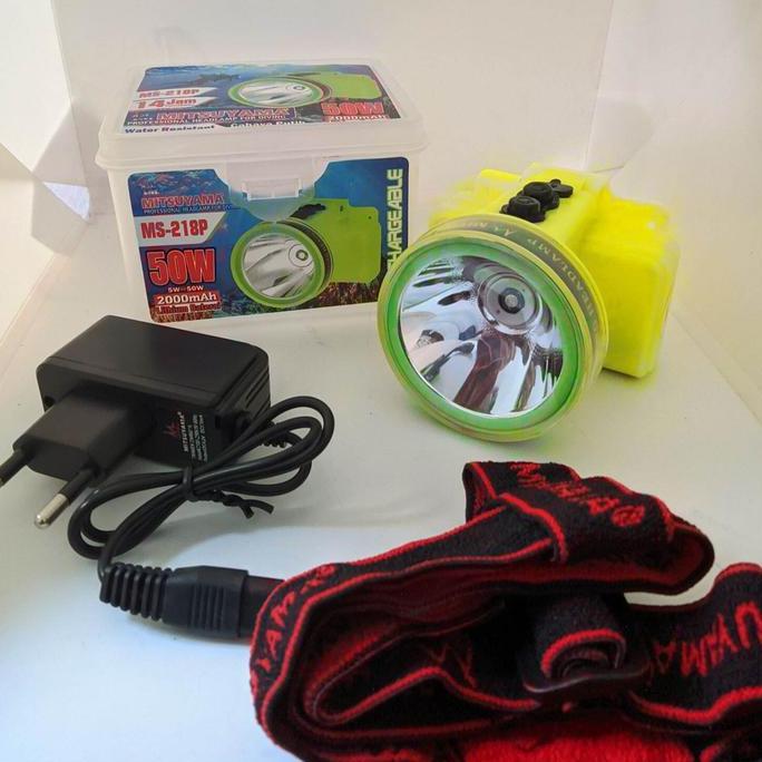 Terjangkau Cod Senter Kepala Selam Diving 50 Watt Mitsuyama Ms-218P Cahaya Putih 50 Watt Super Teran