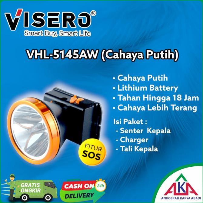 Spesial Senter Kepala Cas Putih 45W Visero Headlamp Vhl 5145