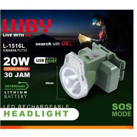Diskon Senter Kepala 20W Luby L-1516L / Senter Kepala Luby L1516L