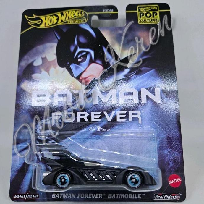 Diecast Hot Wheels Premium Batman Forever DC Batman Forever Batmobile black ban karet Toy