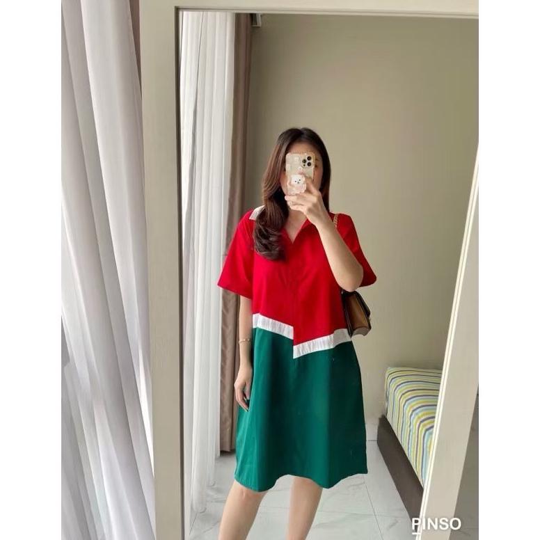 Arditogallery Uxuclo Dress Edisi Natal Merry Christmas Terbaru 2024/Dress Natal Wanita Kekinian/Dres