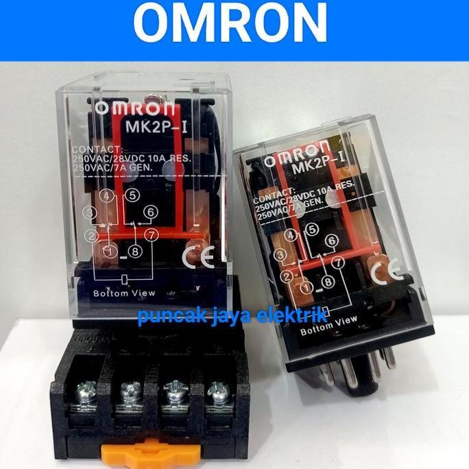 relay Omron mk2p/mk2p i 24vdc 8kaki 10a set socket/relay Omron/relay mk2p TERBARU