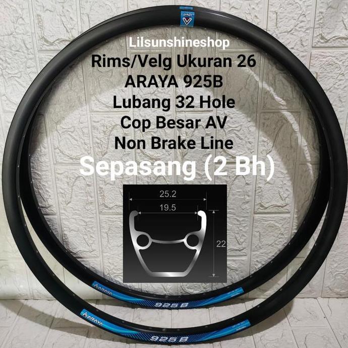 Promo Velg Rims Sepeda 26 Araya 925B Lubang 32H Alloy Double Wall Av Jumlah Sepasang Cod