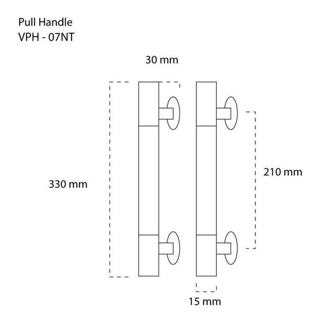 Jimali.Fabilo - Pull Handle Viano 33Cm Motif Kayu Stainless Tarikan Pintu