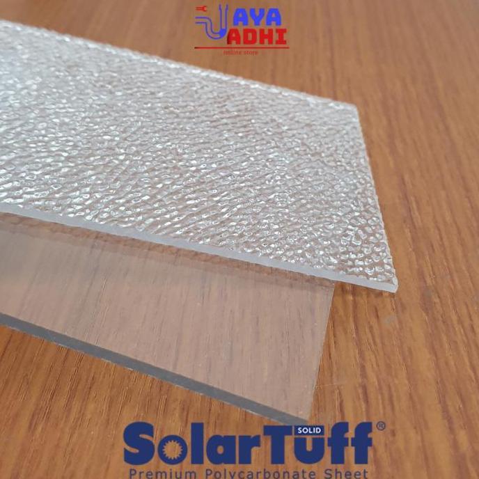 SOLARTUFF SOLID 3MM KACA ES EMBOSSED - POLICARBONATE SOLID SHEET ATAP TRANSPARAN KANOPI BENING IMPRA