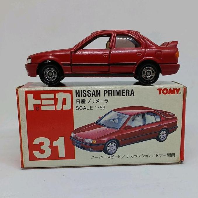 tomica nissan primera 31 tomy merah diecast no mulus (s)