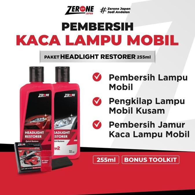 Pengkilap Lampu Mika Headlamp Menguning Zerone Headlight Restorer RESTOCK