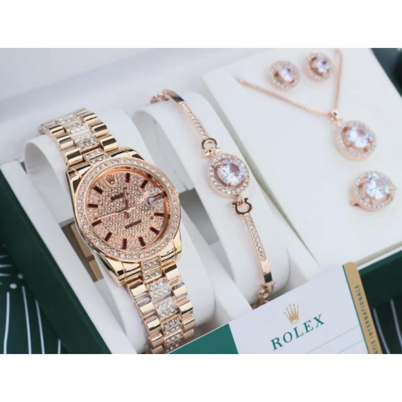 Jam Tangan Wanita ROLEX Paket Full Set dan Paper Bag Jam Tangan
