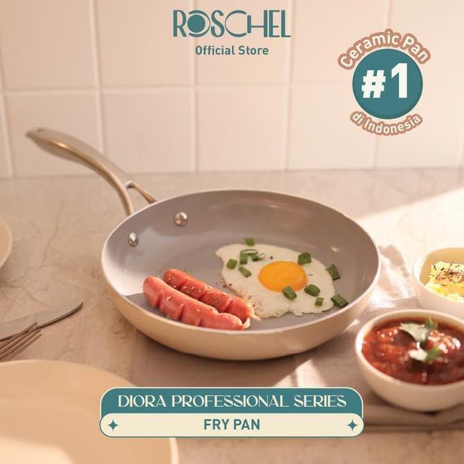 Roschel Diora Ceramic Pan Panci Frypan Greblon Anti Lengket