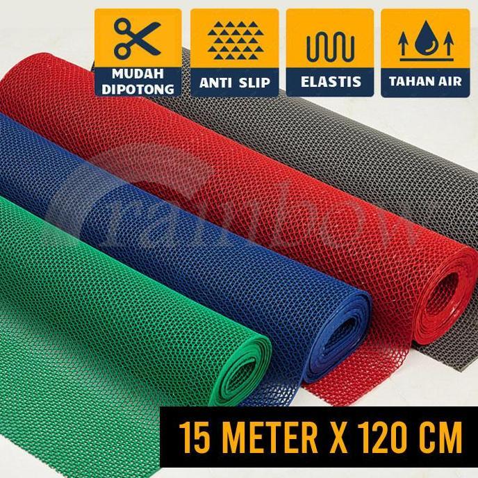 Keset Karpet Karet PVC Anti Slip Rol - Keset Jaring 1 Roll 15 mtr CO